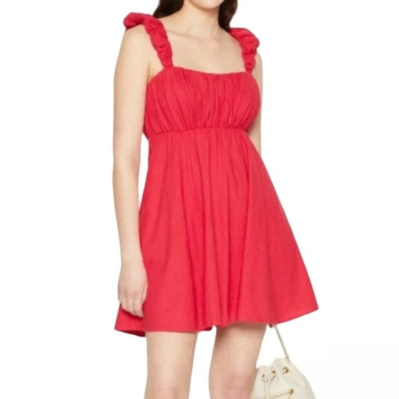 Abercrombie & Fitch linen blend gathered Dress 29776 - Picture 1 of 15